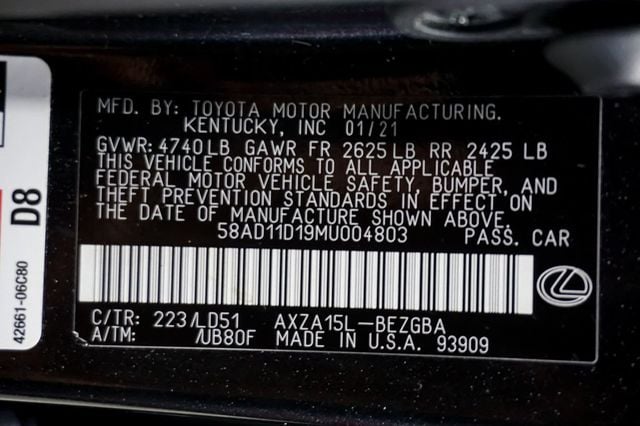 2021 Lexus ES *ES250 AWD* *Premium Package* *Factory Warranty* - 22957819 - 17