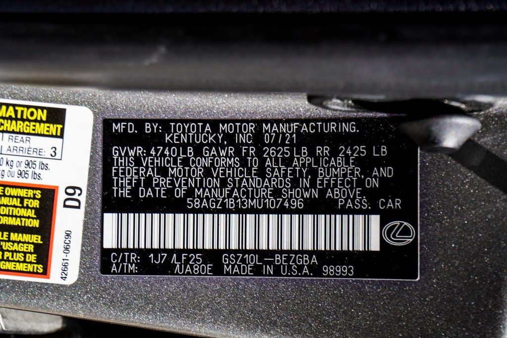 2021 Lexus ES 350 F SPORT photo 45