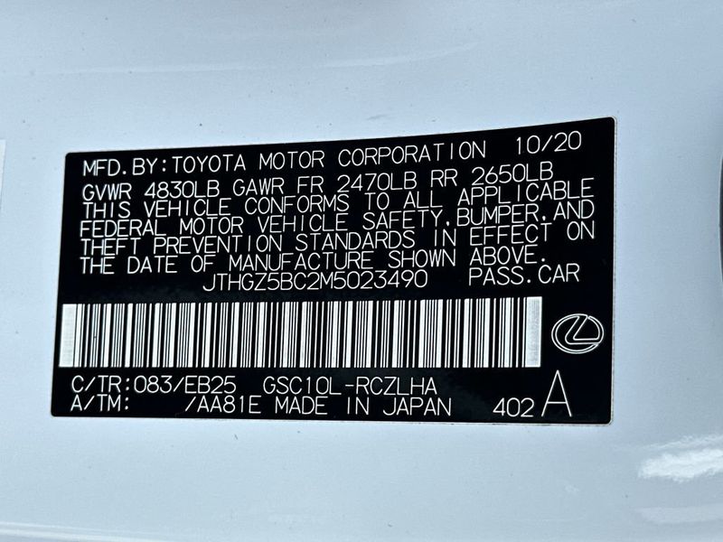 2021 Lexus RC RC 350 F SPORT RWD - 23013670 - 21