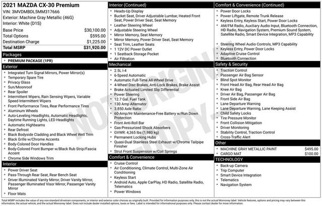 2021 Mazda CX-30 Premium - 22972523 - 5