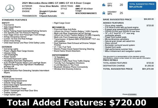 2021 Mercedes-Benz AMG GT AMG GT 43 4-Door Coupe - 22924010 - 2