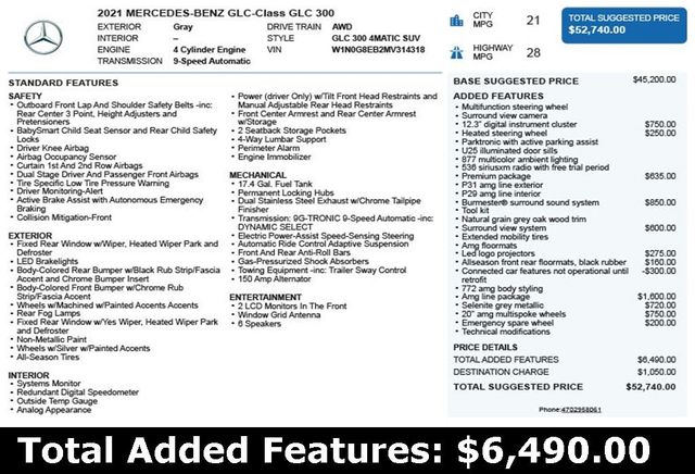 2021 Mercedes-Benz GLC GLC 300 4MATIC SUV - 22966217 - 2