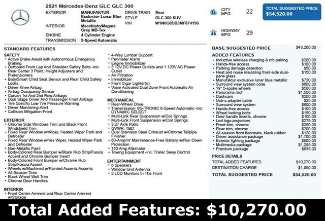 2021 Mercedes-Benz GLC GLC 300 SUV - 22960295 - 2