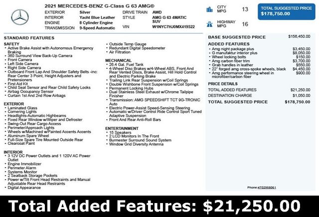 2021 Mercedes-Benz G-Class AMG G 63 4MATIC SUV - 22966231 - 2