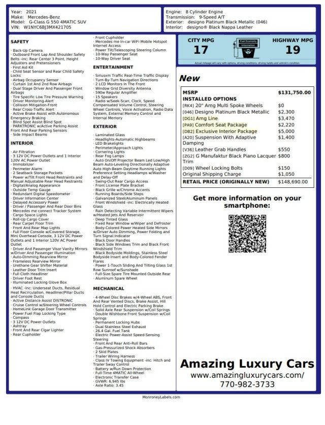 2021 Mercedes-Benz G-Class G 550 4MATIC SUV - 23075409 - 24
