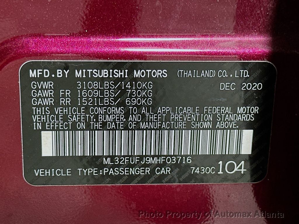 2021 Mitsubishi Mirage G4 ES - 22580648 - 31