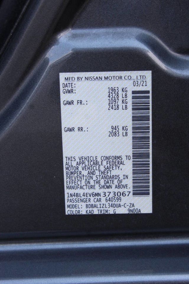 2021 Nissan Altima 2.5 SL Sedan - 22872581 - 26
