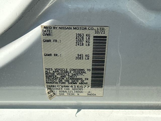 2021 Nissan Altima 2.5 SR Sedan - 22954351 - 21