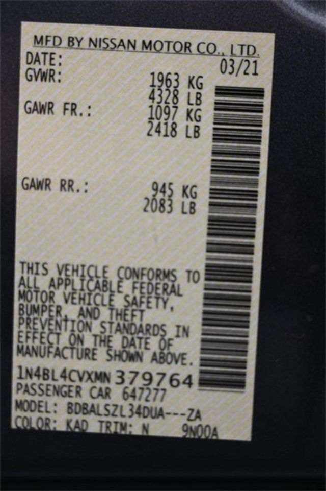 2021 Nissan Altima 2.5 SR Sedan - 22961065 - 6