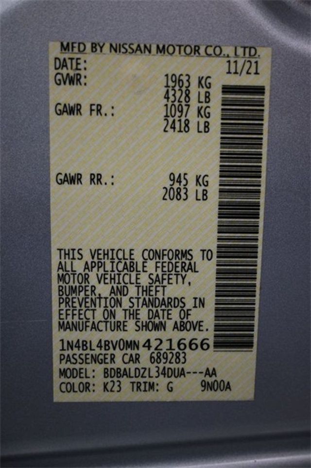 2021 Nissan Altima 2.5 S Sedan - 22946322 - 3