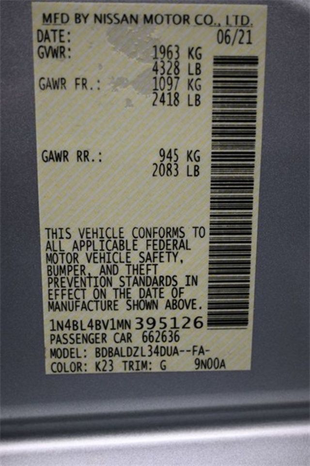 2021 Nissan Altima 2.5 S Sedan - 22954842 - 6