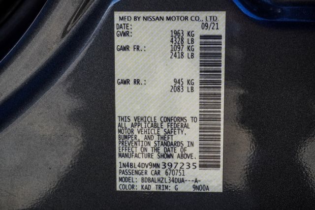 2021 Nissan Altima 2.5 SV Sedan - 22951683 - 41