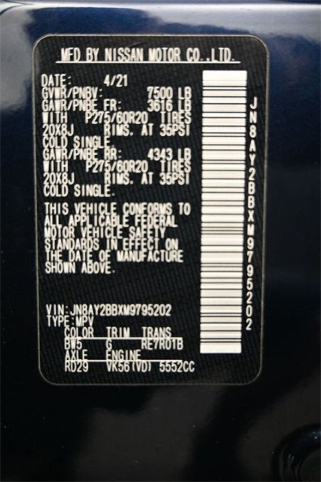 2021 Nissan Armada 4x4 SL - 22911685 - 3