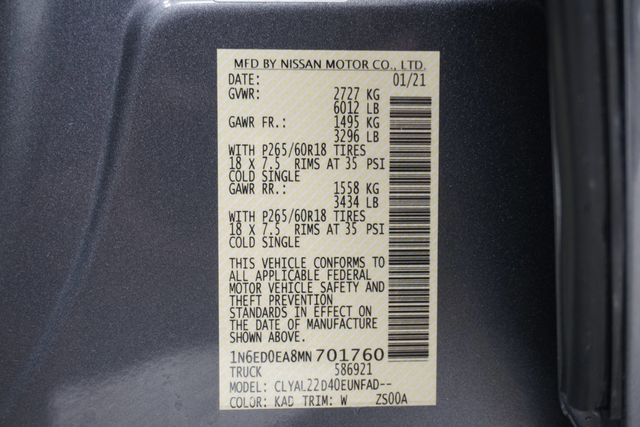 2021 Nissan Frontier Crew Cab 4x2 SV Automatic - 23002601 - 27