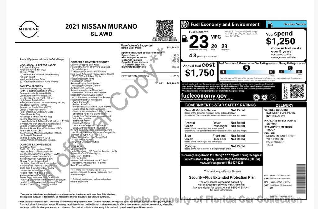 2021 Nissan Murano AWD SL - 23065184 - 94