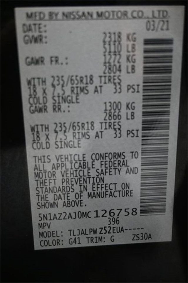 2021 Nissan Murano FWD S - 22915364 - 6