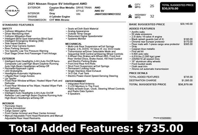 2021 Nissan Rogue AWD SV - 22940351 - 2