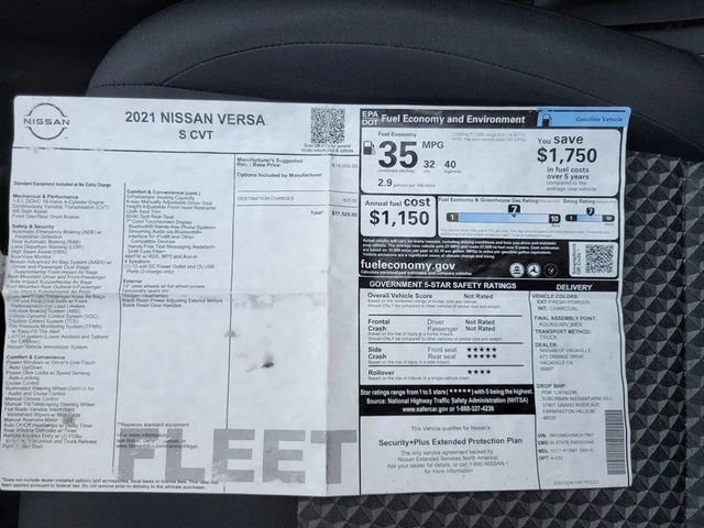 2021 Nissan Versa S Sedan 4D - 22531288 - 34