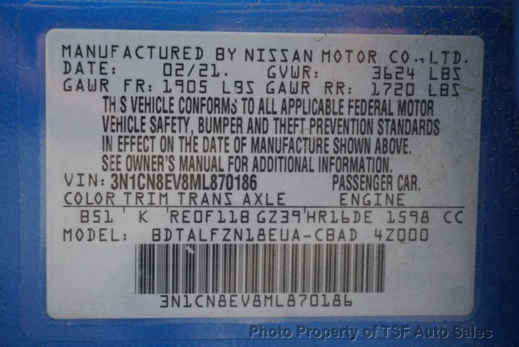 2021 Nissan Versa SV CVT - 22916109 - 28