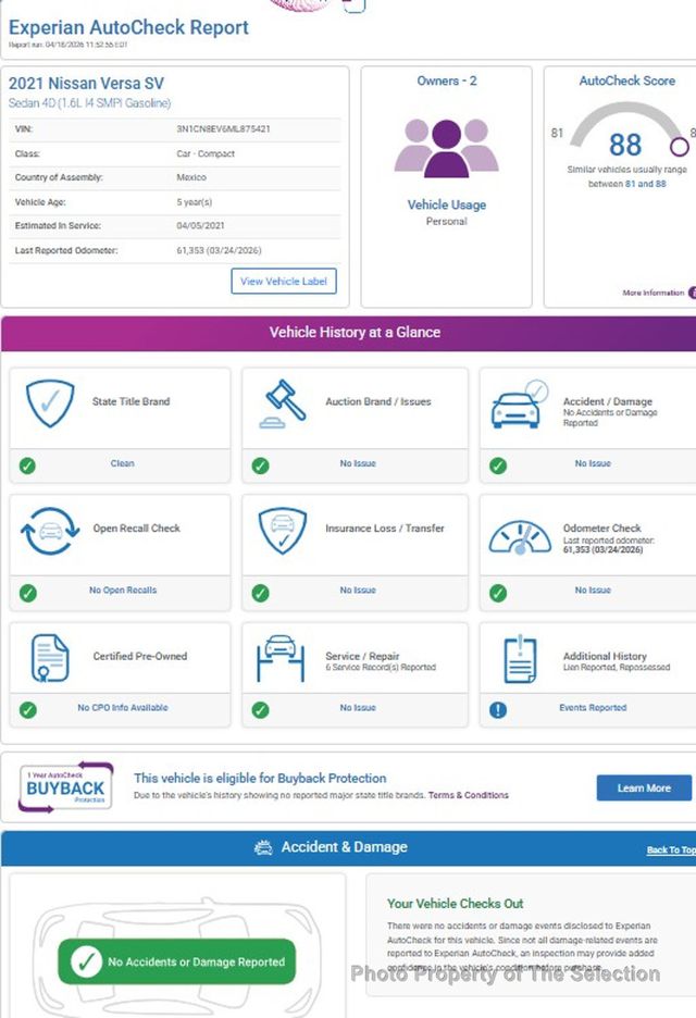 2021 Nissan Versa SV W/APPLE CARPLAY/ANDROID AUDIO, BACK-UP CAMERA - 23013799 - 12