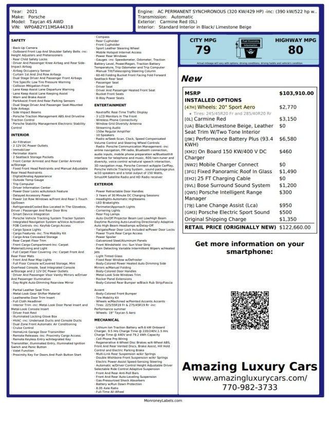 2021 Porsche Taycan 4S AWD - 23075411 - 23