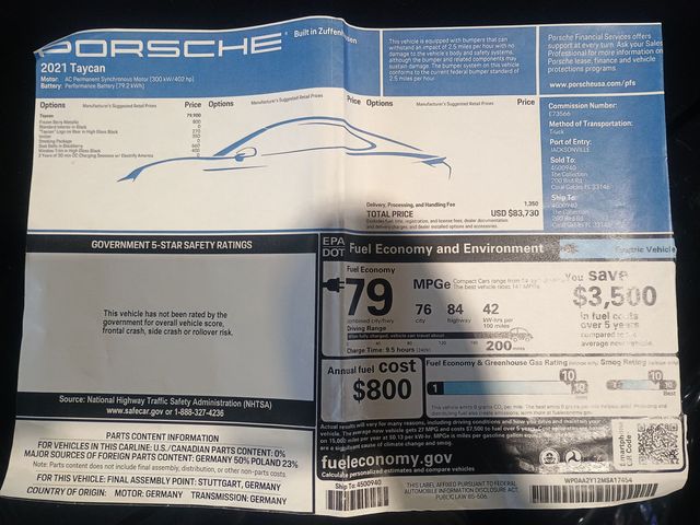 2021 Porsche Taycan RWD 1 Owner Clean Carfax Florida Car - 22989229 - 42