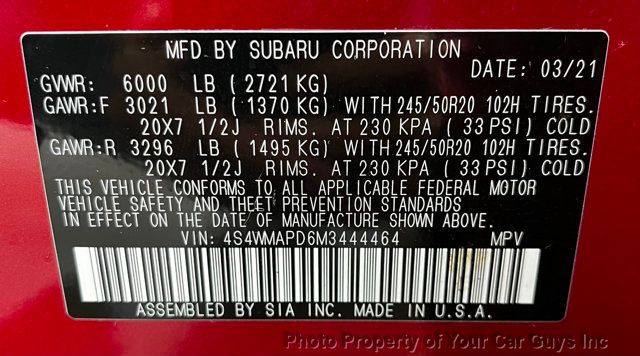 2021 Subaru Ascent  - 23036405 - 30
