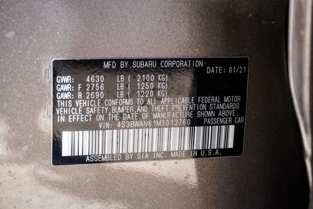 2021 Subaru Legacy Limited CVT - 22925005 - 47