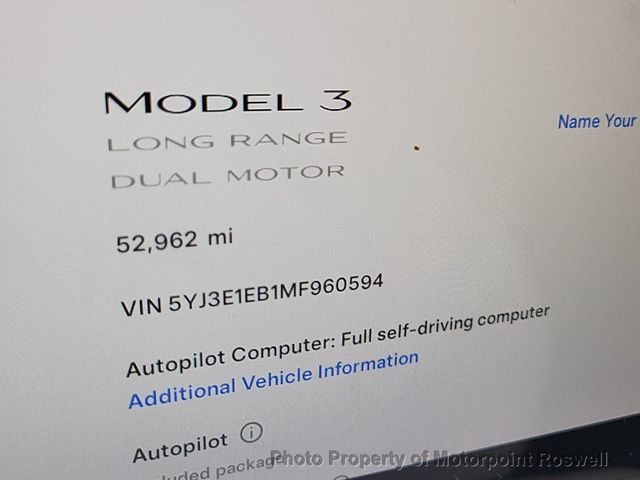 2021 Tesla Model 3 Long Range AWD - 22731495 - 1