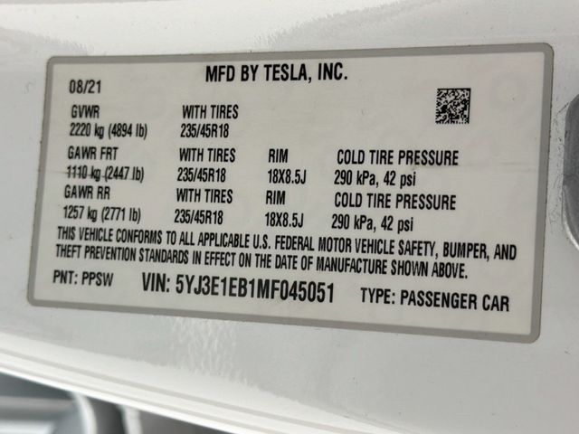 2021 Tesla Model 3 Long Range AWD - 23051958 - 31