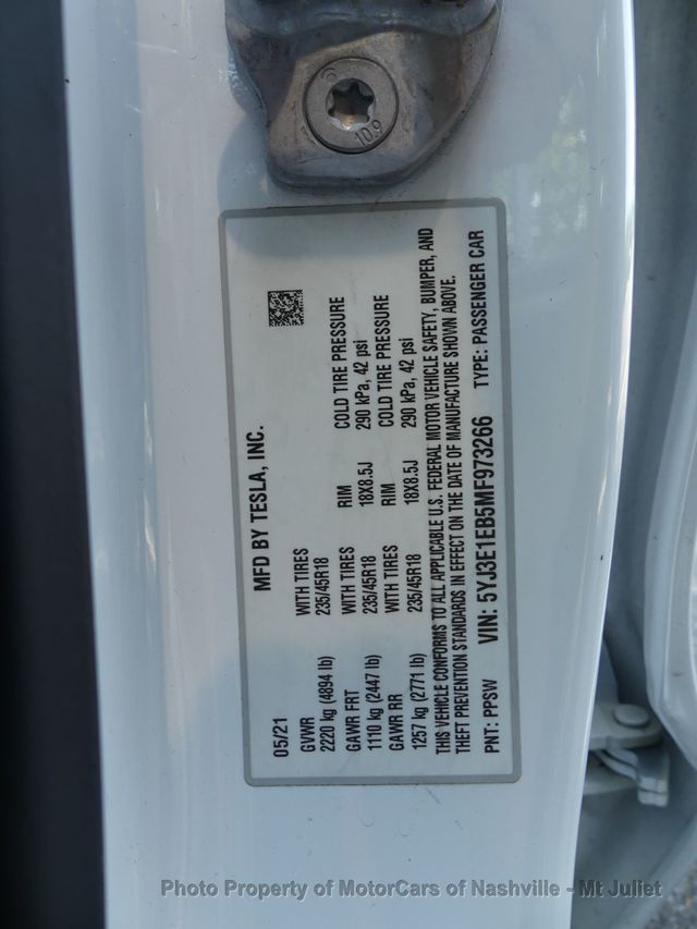 2021 Tesla Model 3 Long Range AWD - 23070480 - 45