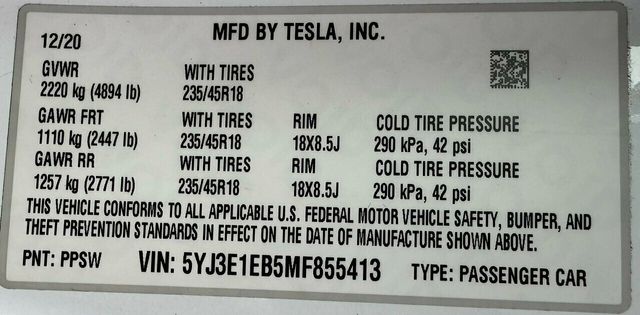 2021 Tesla Model 3 Long Range AWD - 22281681 - 47