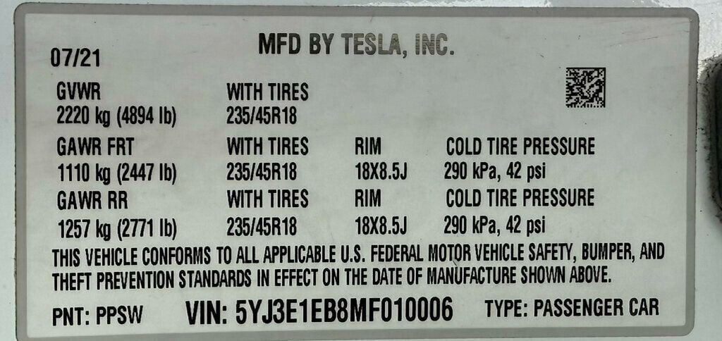 2021 Tesla Model 3 Long Range AWD - 22628903 - 49