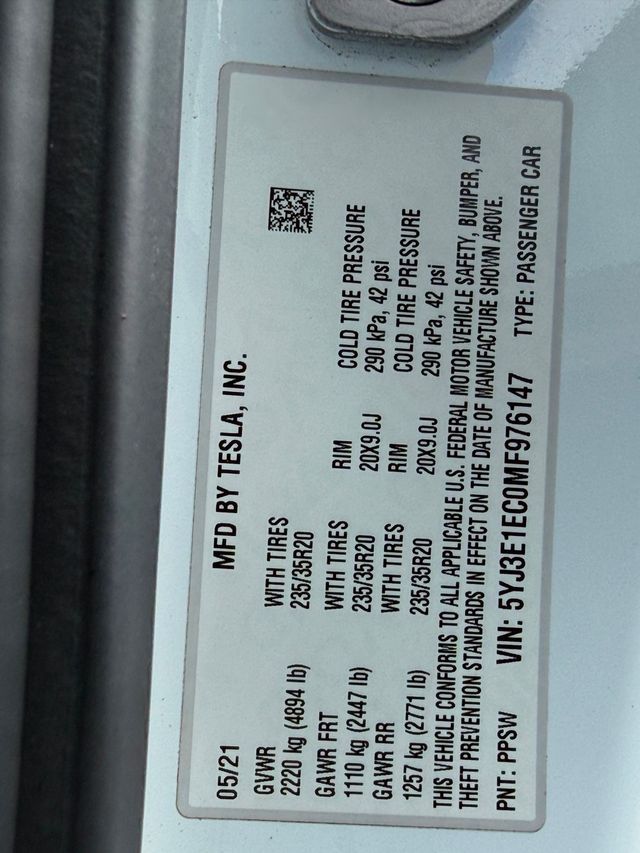 2021 Tesla Model 3 Performance AWD - 22996506 - 38