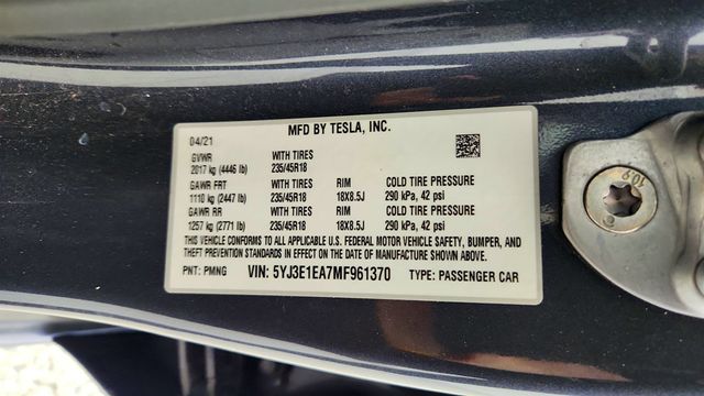 2021 Tesla Model 3 Standard RWD - 23022901 - 22