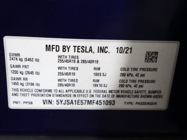2021 Tesla Model S Long Range AWD - 23006044 - 61