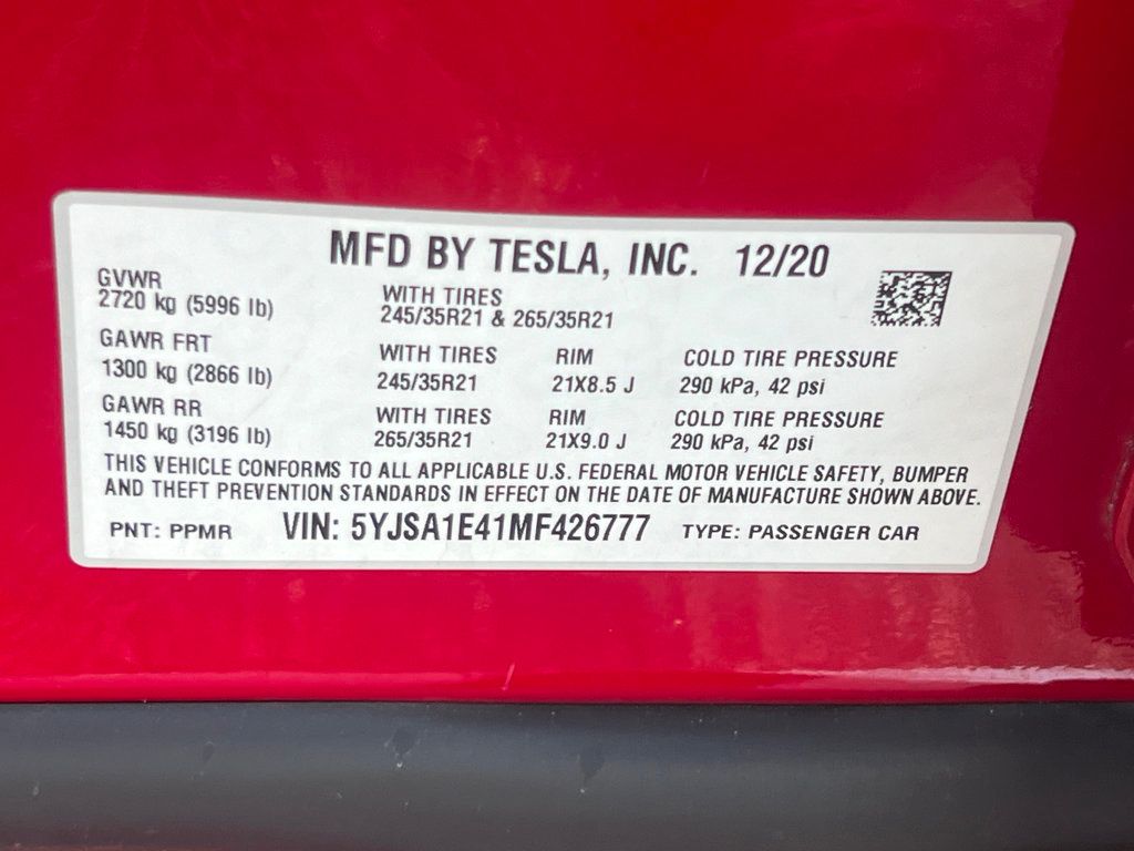 2021 Tesla Model S Performance AWD - 22432416 - 36