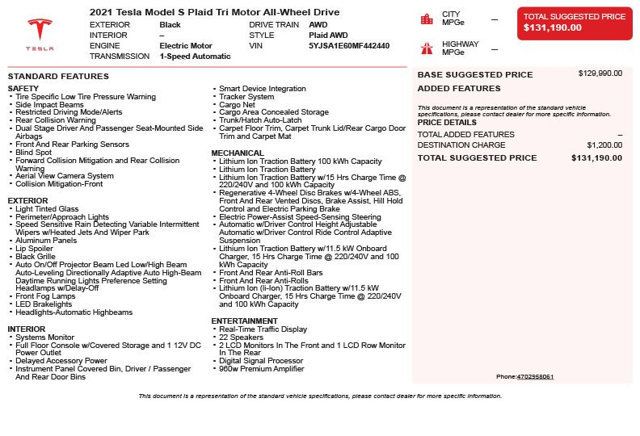 2021 Tesla Model S Plaid AWD - 23004720 - 2