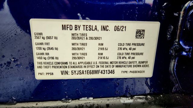 2021 Tesla Model S Plaid AWD - 22966683 - 11