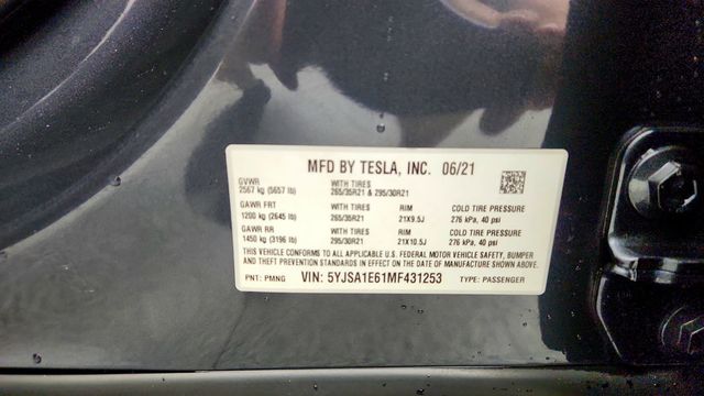 2021 Tesla Model S Plaid AWD w/ 21'' Arachnid Wheels - 23068306 - 24