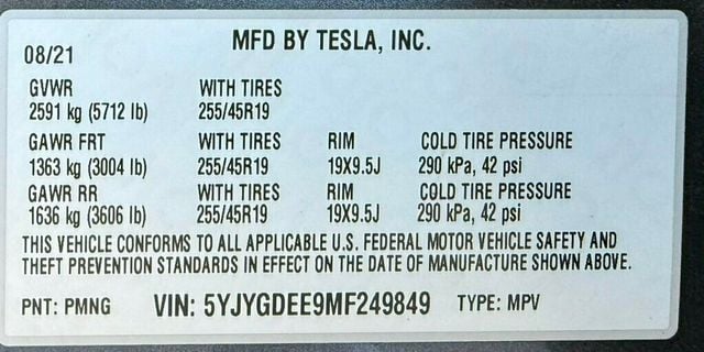 2021 Tesla Model Y Long Range AWD - 22623531 - 49