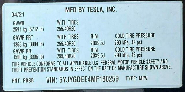 2021 Tesla Model Y Long Range AWD - 22623559 - 50