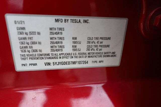 2021 TESLA MODEL Y Standard Range RWD - 23061951 - 39