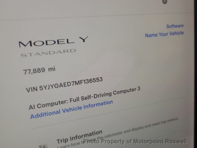 2021 Tesla Model Y Standard Range RWD - 23087215 - 2