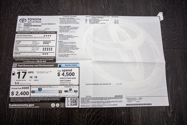 2021 Toyota 4Runner SR5 Premium 4WD - 22876722 - 44