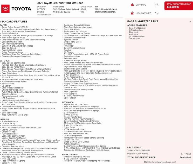 2021 Toyota 4Runner TRD Off Road 4WD - 22630616 - 16