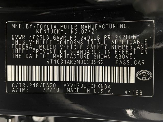 2021 Toyota Camry Hybrid LE CVT - 22942121 - 47