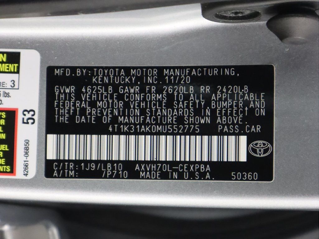 2021 Toyota Camry Hybrid XSE CVT - 22753532 - 50