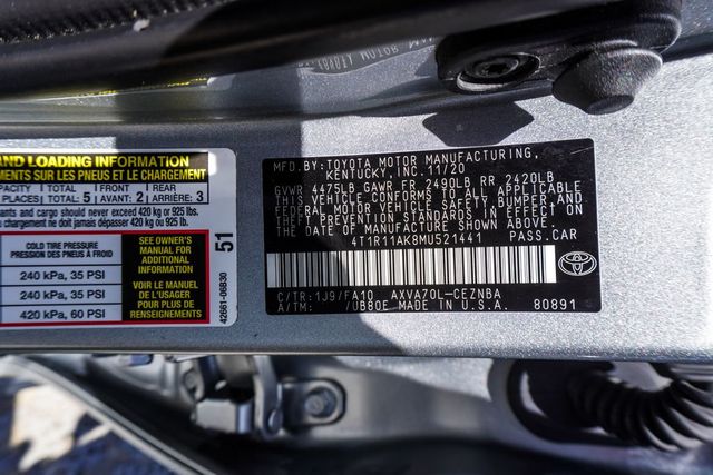 2021 Toyota Camry LE Automatic - 22988921 - 42