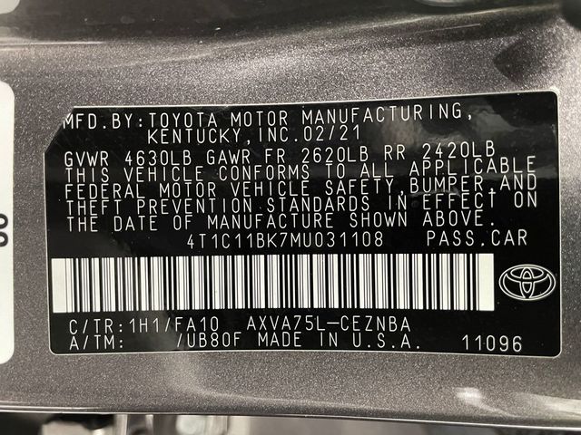 2021 Toyota Camry LE Automatic AWD - 22979760 - 45